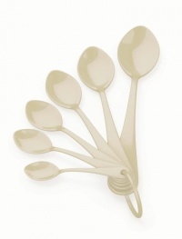 BlissHome Nigella Lawson's Living Kitchen Melamine Measuring Spoons, Cream, Set of 6