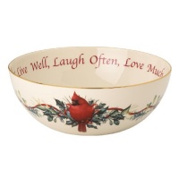 Lenox Winter Greetings Live Well, Laugh Often, Love Much 68-Ounce Serving Bowl