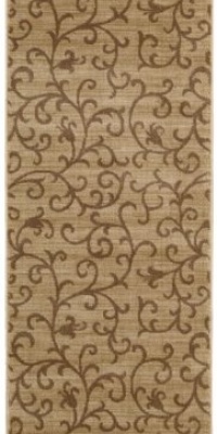 Nourison Zanibar Small Scroll Gold 2.0-Feet by 5.9-Feet Polyacrylic Area Rug