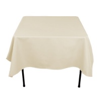 70 in. Square Polyester Tablecloth Beige