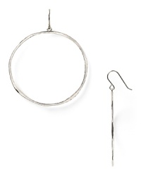 Simplicity rules with this pair of sterling silver hoop earrings from Gorjana, flaunting a barely there design and delicate dangle.