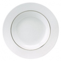 Philippe Deshoulieres Seychelles Platinum Filet Rim Soup Plate 9 in