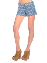 7 For All Mankind Women's Carlie Short in Laser Ikat Denim, Laser Ikat Denim, 25