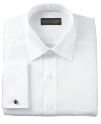 French cuffs add timeless sophistication to this smooth, iron free dress shirt from Donald Trump.