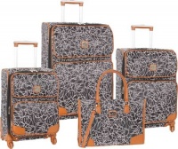 Diane von Furstenberg Abstract Signature 4 Piece Spinner Luggage Set: Available in 3 Colors (Nude/black)