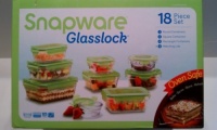 Glasslock Snapware Tempered Glass Food Storage Containers with Lids 18 Piece Set