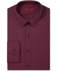 It's easy to make a statement in this striped, fitted dress shirt from Alfani RED.