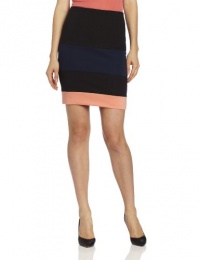 BCBGeneration Women's Tri Color Blocked Skirt, Black, Medium