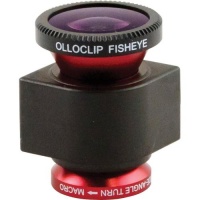 Olloclip Quick-Connect Lens Solution (Fisheye Lens, Macro Lens, Wide-angle Lens)for iPhone 4 / 4S - OC-IPH4-FWM-R - Red