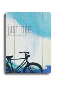 Just Ride (Personalized) 12x16 Artistic Planked Wood Sign by Lisa Weedn