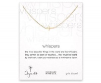 Dogeared Whispers Cross 18 Necklace - Gold Dipped