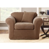 Sure Fit Stretch Metro 2-Piece Chair Slipcover, Brown