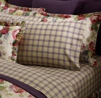 Ralph Lauren Surrey Garden Tattersal flat King Sheet * Purple Plaid