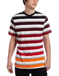 Southpole Men's Fashion Engineered Colored Stripe V-Neck Tee