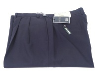 Ralph Lauren Mens Double Pleated Navy Blue Wool Dress Pants - Size 36 x30