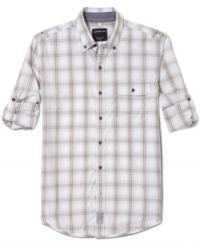 Rolled up or down, this plaid shirt from Calvin Klein Jeans is a versatile addition to your summer wardrobe.