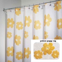 InterDesign Poppy Shower Curtain, Yellow