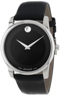 Movado Men's 0606610 Museum Classic Stainless Steel Case Black Calfskin Leather Strap Blue Dial Watch