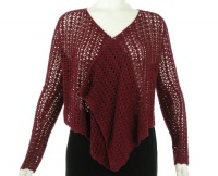 Karen Kane Women's Crochet Drape Long Sleeve Sweater