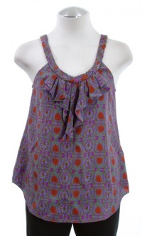 Rebecca Taylor Purple Lotus Silk Bombay Cami Shirt Top 8