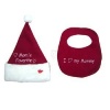 8X11 I LOVE MOMMY CHRISTMAS HAT & 9.5X9 BIB SET 2PC.