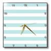 InspirationzStore Stripe Patterns - Mint and White Striped pattern - retro nautical - pastel turquoise teal aqua sea blue green stripes - Wall Clocks - 10x10 Wall Clock