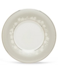 Underscore the elegance and delicacy of your Bellina cup with this matching bone china saucer displaying the same delicate floral design with textured white beads and stunning platinum trim. From Lenox's dinnerware and dishes collection.