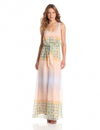 Jessica Simpson Women's Sleeveless Printed Maxi Dress, Ori Zinnia, 4