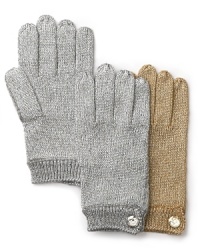 Pick a shine-silver or gold-for these short and chic MICHAEL Michael Kors' wool gloves.