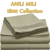 ANILI MILI 1800 Collection Affordable 4 pc Bed Sheet Set - Queen Size, Green