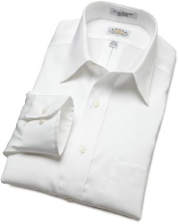 EAGLE Men's 100% Cotton Pinpoint Pointed Collar Non Iron Long Sleeve Dress Shirt