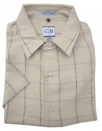 Geoffrey Beene Men's Plaid Short Sleeve Button Down Shirt