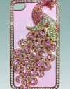 1x Luxury Designer Bling Crystal Pink Peacock on Pink Case for Apple Iphone 4 and 4s [Limited Edition]