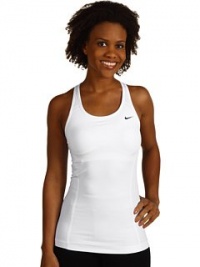 Nike Women's Victory Shape Long Bra Tank Top - White/ White/ Black L