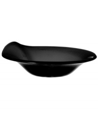 Sleek in black glass with fluid edge, this deep Cera bowl from Villeroy & Boch lends easy sophistication to modern settings. A stylish standalone piece that complements patterns and whiteware, too.