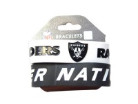 Oakland Raiders Rubber Wrist Band Set of 2 NFL