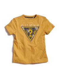 GUESS Kids Boys Tee With Triangle Appliqué, YELLOW (16/18)