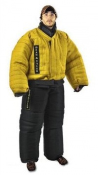 Dean & Tyler Full Protection Bite Suit, Yellow/Black, Fits 5.10-Feet to 6.2-Feet Height and 174 to 187-Pound Weight