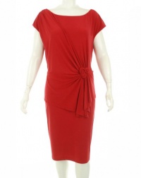 Jones New York Stretch Cap Sleeve Dress Red 22W