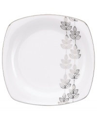 Clusters of gleaming leaves rain down on the white bone china square plates from the Platinum Leaf collection. Part of Lenox's Lifestyle dinnerware, these dishes--like this dinner plate--are playfully modern and naturally chic, and have an enchanting look that's fresh and perfect for every occasion. (Clearance)