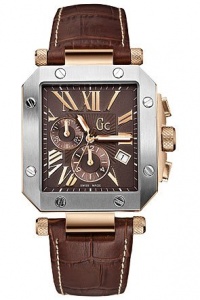 Gc Swiss Chronograph Brown Leather Mens Watch G50001G1