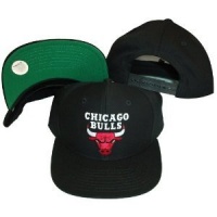 Chicago Bulls Black Snapback Adjustable Plastic Snap Ba