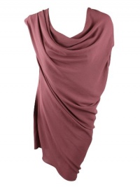 Helmut Lang Womens Garnet Soft Shroud Draped Asymmetrical Dress 6