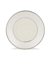 Welcome your guests to the table with the formal elegance of Lenox's Pearl Innocence dinnerware and dishes collection. This fine bone china brings together a graceful tone-on-tone design with hand enameled pearl-like accents and rich bands of polished platinum.