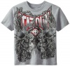 Tapout Boys 8-20 Versus Short Sleeve Tee, Gray, Large 14/16