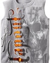 Tapout Boys 8-20 Collage Fight Muscle Tank, Gray, Large 14/16