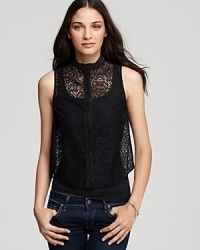 This stunning sheer lace AG Adriano Goldschmied top is the coveted it look for fall.