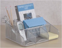 Design Ideas Desk Station, Mesh, Silver