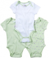 Little Me Baby-Girls Newborn Petite Rose 3 Pack Bodysuit, Green Multi, Newborn