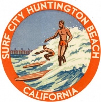 Surf City (Personalized) 12x12 Round Wood Sign Wall Decor Art